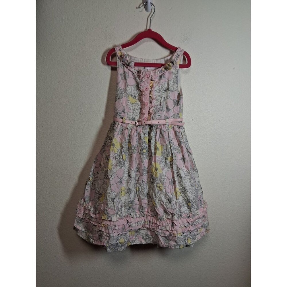 VTG Jillian's Closet Church Dress Summer Floral Boho Cottage Y2K Girls Sz 7 AL2